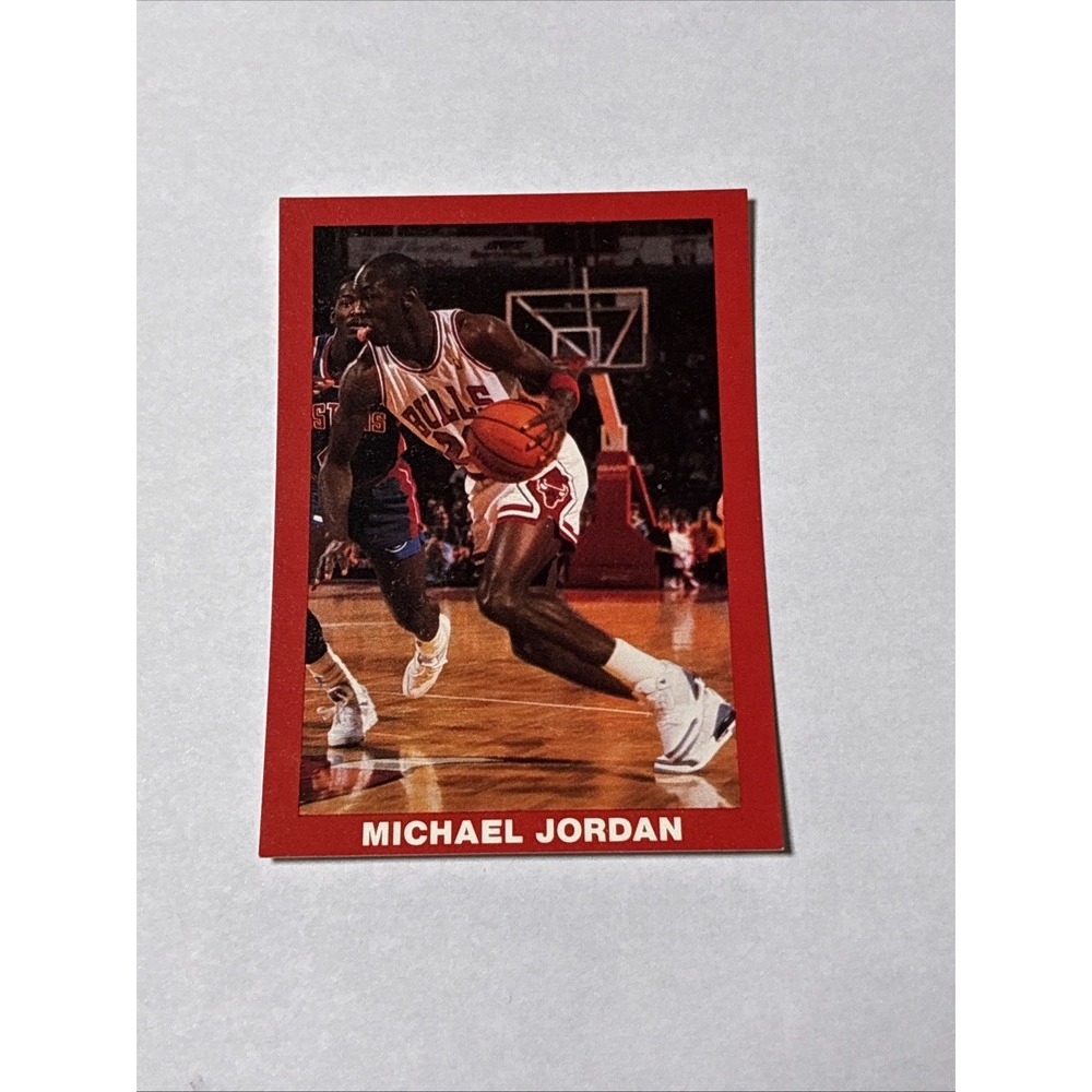 1990 Broder Michael Jordan Red Border Chicago Bulls SHARP